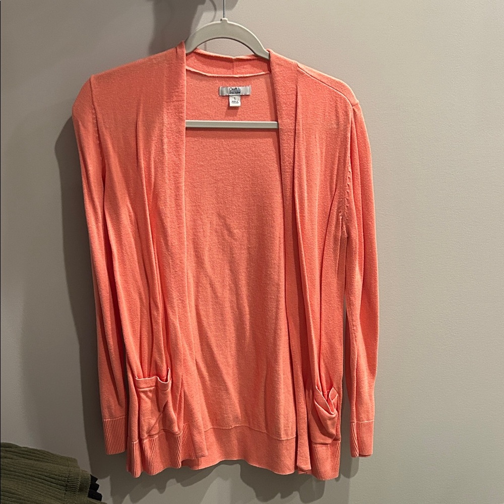 Croft & Barrow Peach Knit Cardigan